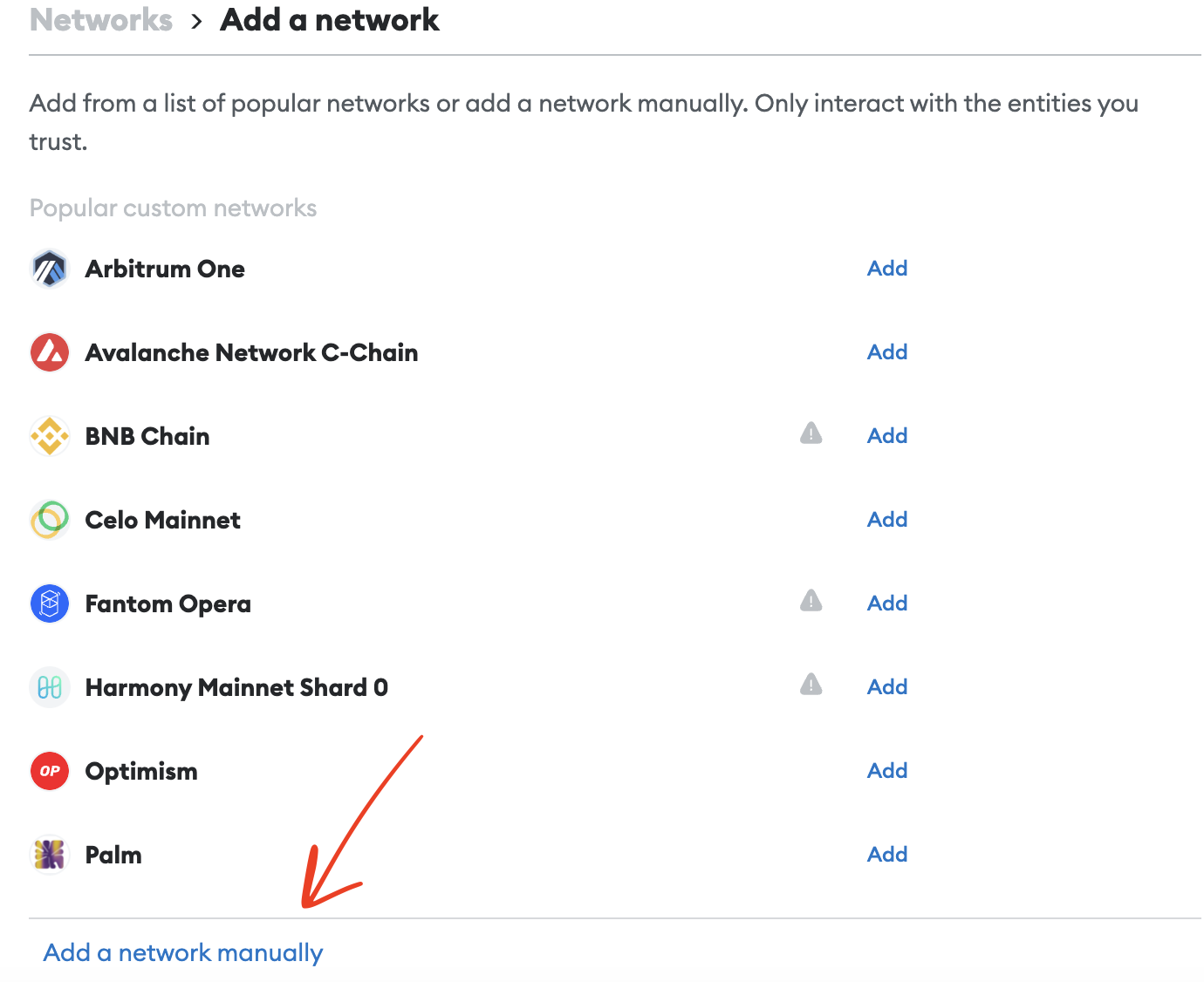 Add Manual Network on MetaMask
